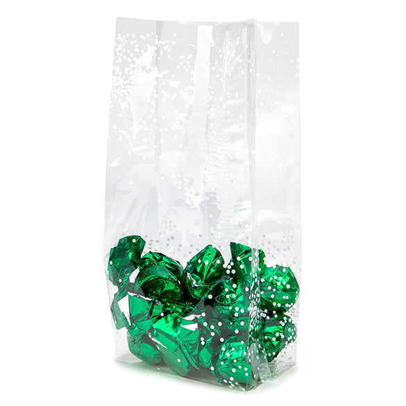Tryckta Påsar små Prickar Vit 10,2x6,4x24,1cm med Sidoinvik (100 st) [G4SW]