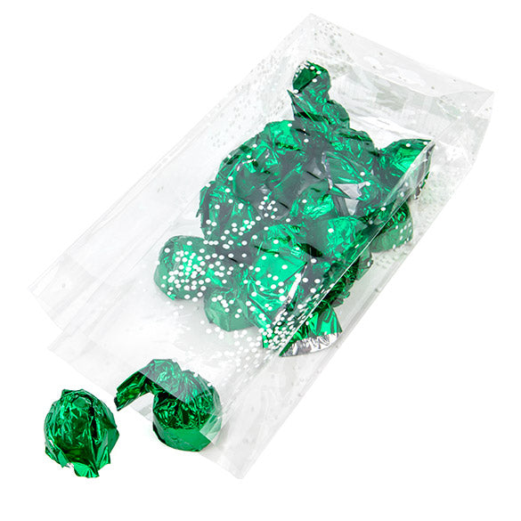 Tryckta Påsar små Prickar Vit 10,2x6,4x24,1cm med Sidoinvik (100 st) [G4SW]