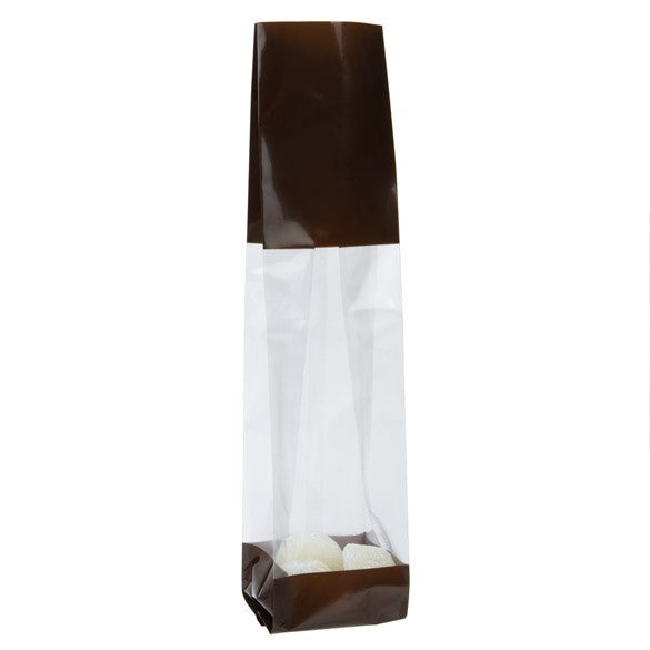 Tryckta Påsar Brun 5,1x4,8x24,1cm med Sidoinvik (100 st) [G1BN]