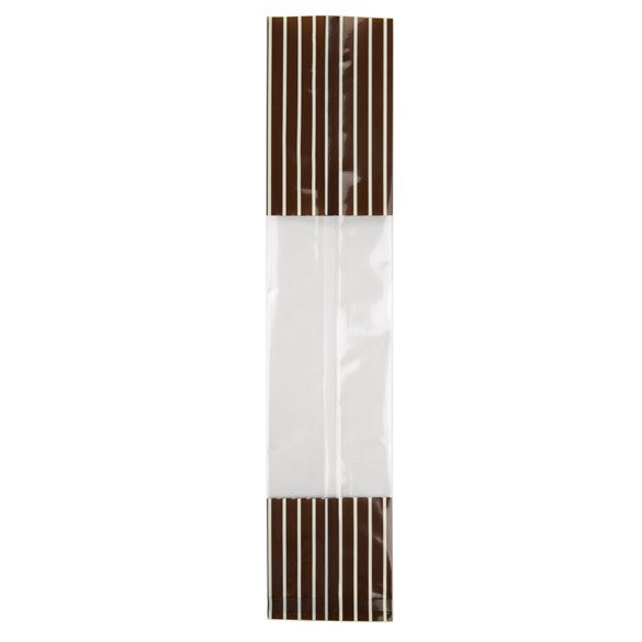 Tryckta Påsar Brun med Kräm Ränder 5,1x4,8x24,1cm med Sidoinvik (100 st) [G1BNC]
