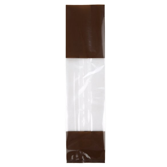 Tryckta Påsar Brun 6,7x4,8x27,3cm med Sidoinvik (100 st) [G2BN]