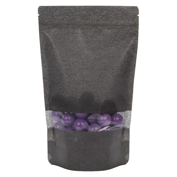 Stå upp påsar Rispapper Svart med Fönster 17,1x8,9x28,6cm | 340 gram (100 st) [ZBGR4B]