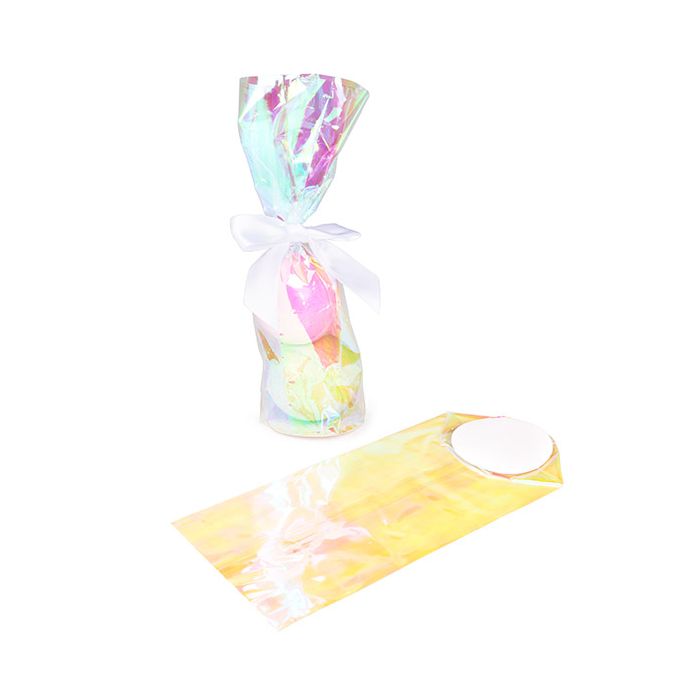 Plastpåsar Iriserande Ronde Bodem 7x25,4 cm med pappersinsats (50 St) [RPBGH2]