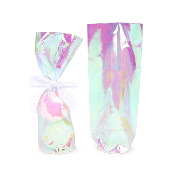 Plastpåsar Iriserande Ronde Bodem 7x25,4 cm med pappersinsats (50 St) [RPBGH2]