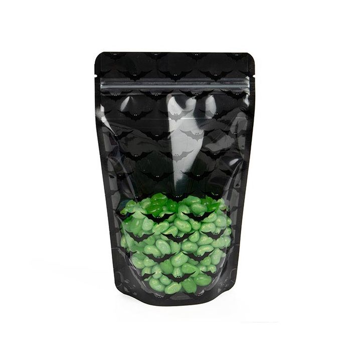 Stå upp påsar Svart fladdermöss print 13x7,9x20,6cm (25 st) [ZBGW3B]