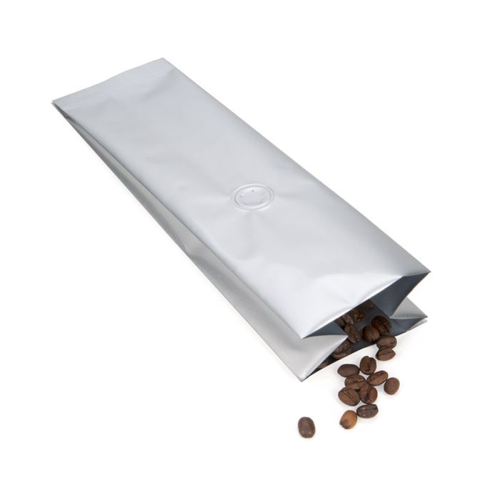 Kaffepåsar Silver med Ventil 8x6x26 cm 285 gram (50 st) [SGC1S]