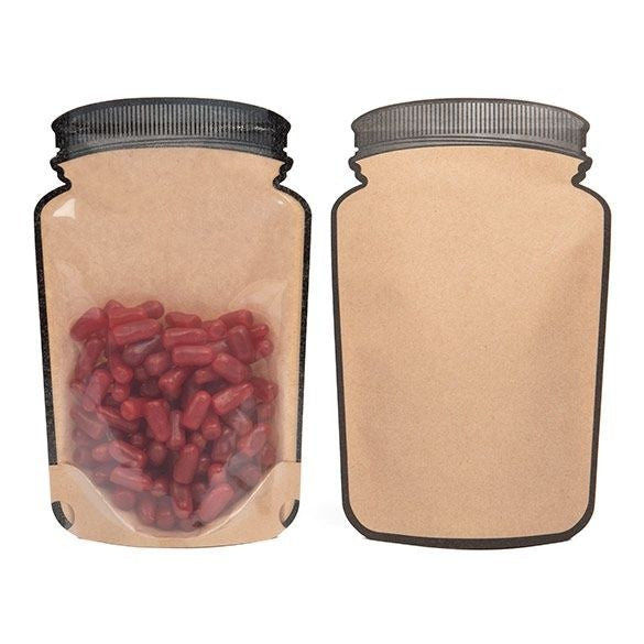 Stå upp påsar Kraft Pot Shape With Klart Front 13x7.6x20.6cm (100 st) [SP3KC]