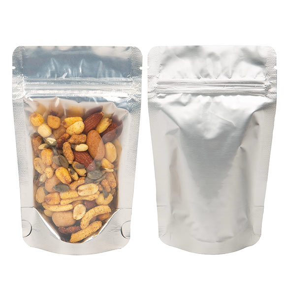 Stå upp påsar Transparent/Silver 9,5x5,5x15,5cm | 57 gram (100 st) [ZBGS35]