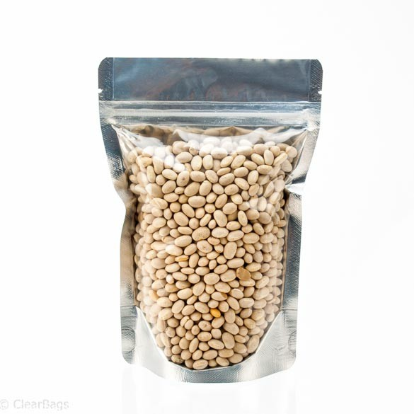 Stå upp påsar Transparent/Silver 12x7,5x18,5cm | 114 gram (100 st) [ZBGS46]