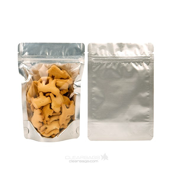 Stå upp påsar Transparent/Silver 12x7,5x18,5cm | 114 gram (100 st) [ZBGS46]
