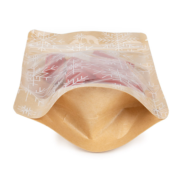 Stå upp påsar Kraft Transparant/Tryckning av iskristaller 13x7,9x20,6 cm (25 St) [ZBGSW3KS]