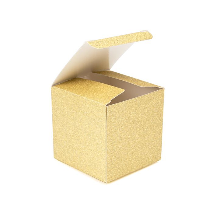 Folding Box Gold Glitter 7,6x7,6x7,6cm (25 st) [FB2GG]