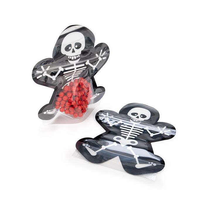 Stå upp påsar Skelettformad 16.7x7.6x20.6 cm (25 bitar) [SP7SKZ]