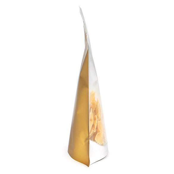 Stå upp påsar Transparent/Guld 13x7x20,5cm | 113 gram (100 st) [ZBGG3]