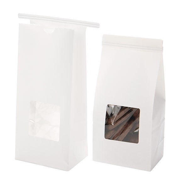 Kraftpåsar Vit med stängning 8,6x6,4x19,7cm (100 st) [TTW1W]