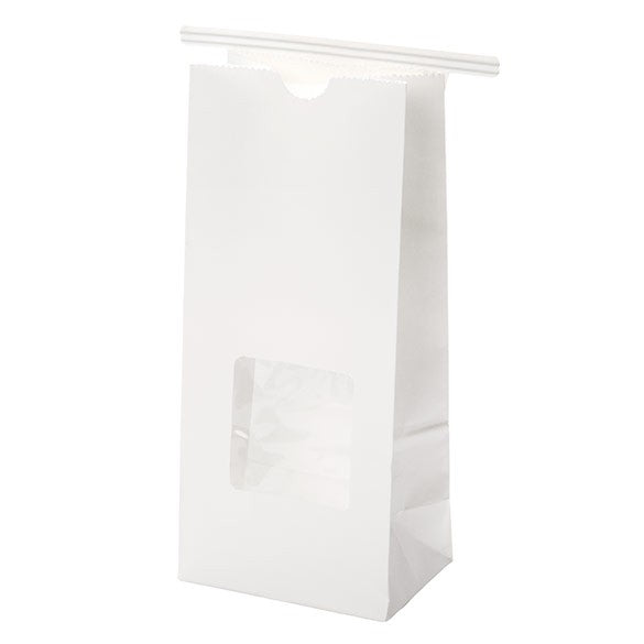 Kraftpåsar Vit med stängning 8,6x6,4x19,7cm (100 st) [TTW1W]