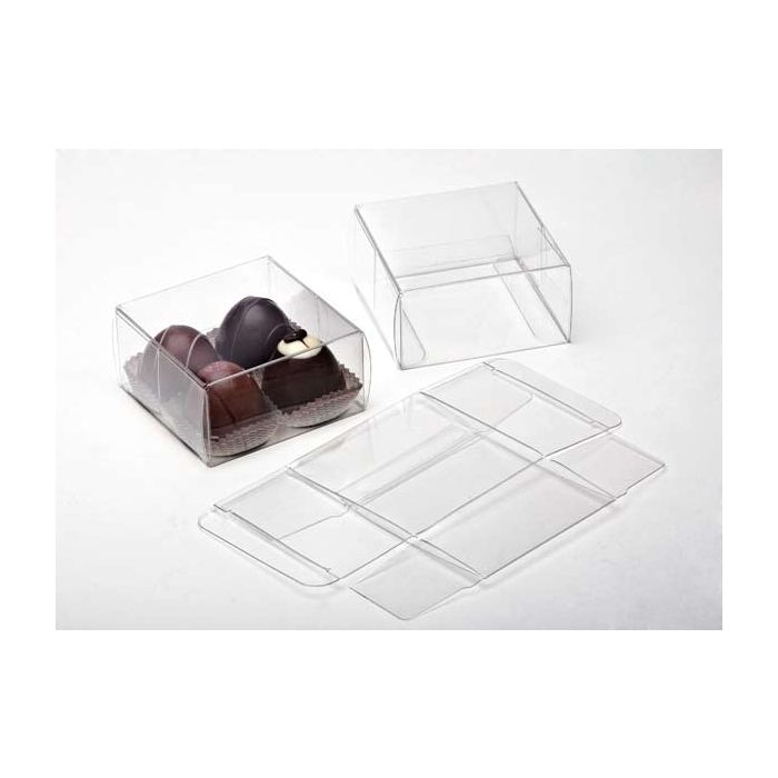 Plastlådor för Choklad 7x3,7x7cm Livsmedelssäker (25 st) [FPB227]