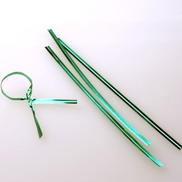 Säcktråd remsor 10,2x0,4cm Grön Metallisk Plast (1000 st) [TT4MGR]