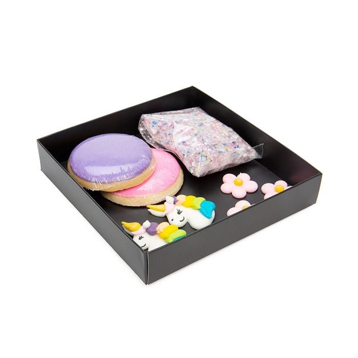 Svarta Kraft-presentlådor med botten 13x2,5x13,3 cm (25 st) [BK357]