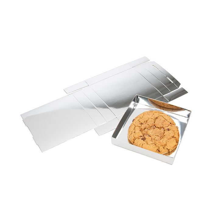 Papperslåda botten Shimmer Silver 13x2,5x13,3cm (25 st) [SS357]