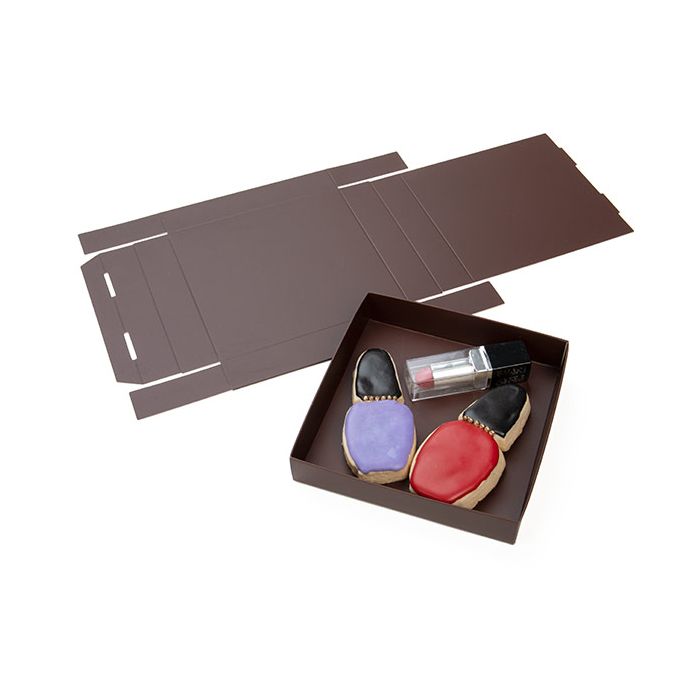 Papperslåda botten chokladbrun 13x2,5x13,3cm (25 st) [CB357]