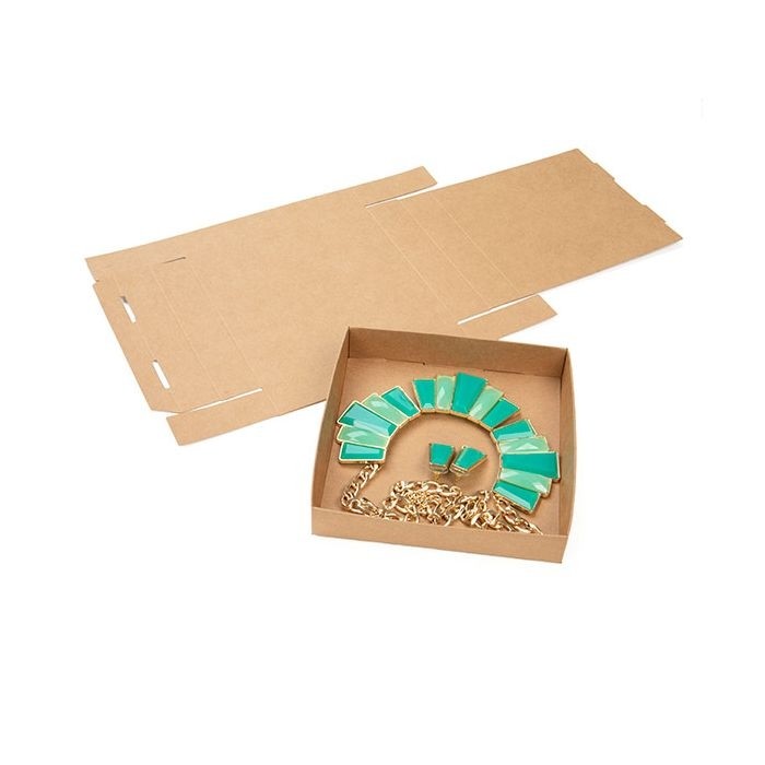 Kraft presentförpackningar botten 13x2,5x13,3 cm (25 st) [KR357]