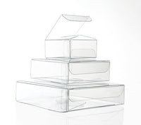 Plastic Gift Boxes 10.2x10.2x2.5cm Crystal Clear