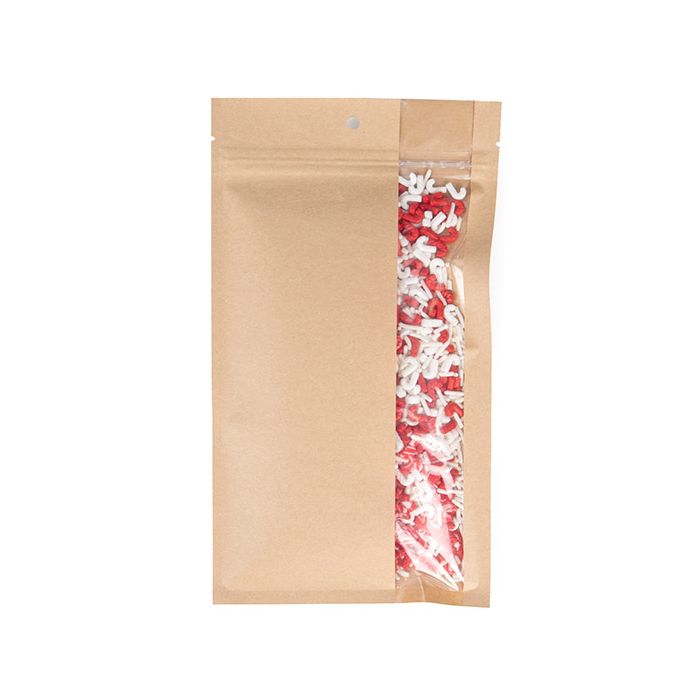 Blixtlåspåsar Kraft med vertikalt fönster12,7x20,8 cm (100 st) [HZBV6K]