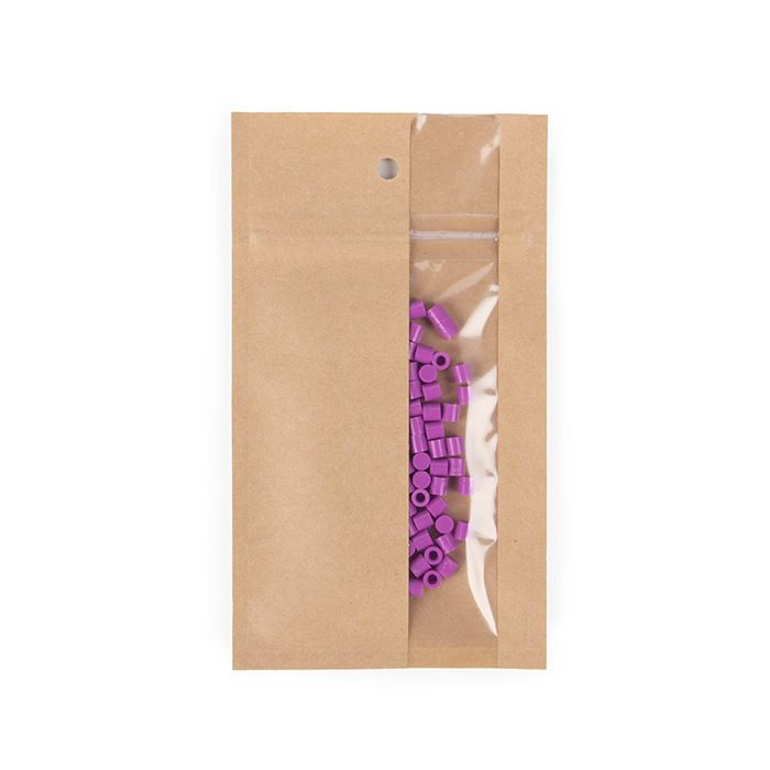 Blixtlåspåsar Kraft med vertikalt fönster7,6x11,4 cm (100 st) [HZBV3K]