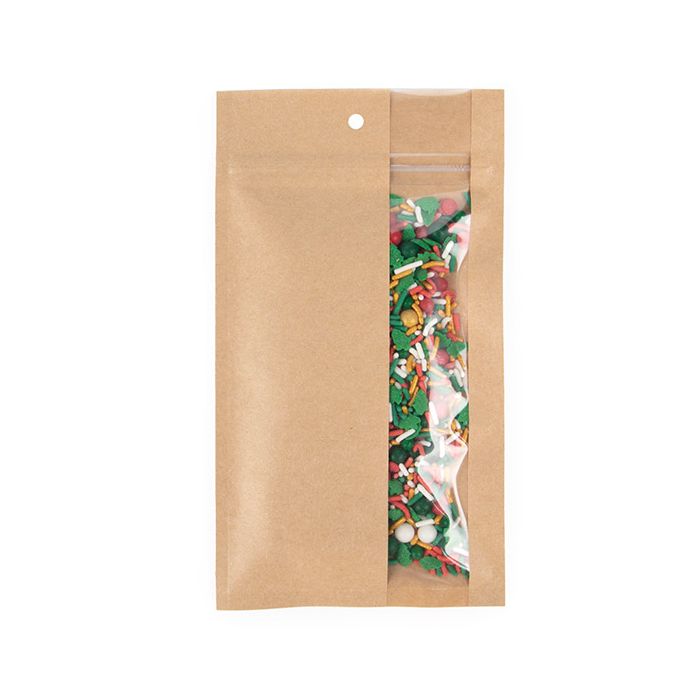 Blixtlåspåsar Kraft med vertikalt fönster10,2x16,5 cm (100 st) [HZBV5K]