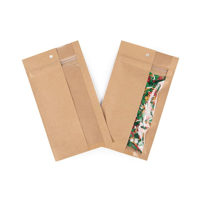 Blixtlåspåsar Kraft med vertikalt fönster10,2x16,5 cm (100 st) [HZBV5K]