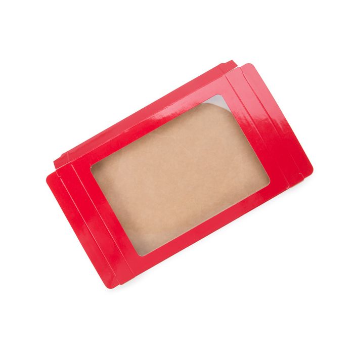 Papperslådor med Fönster Röd 12,5x1,5x16,8cm (25 st) [WGRG2]