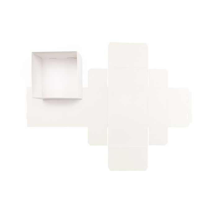 Lådor Kraft botten vit 15,2x7,6x15,2 cm (25 st) [WH14]