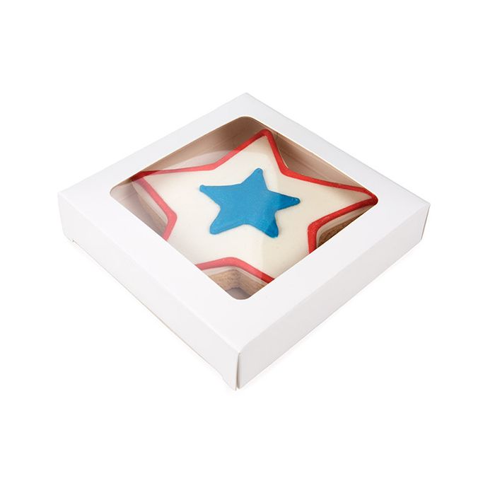 Vit presentförpackning es Window Box med fästa fönster 10,5x2,2x10,5 cm (25 st) [WKRGW245]