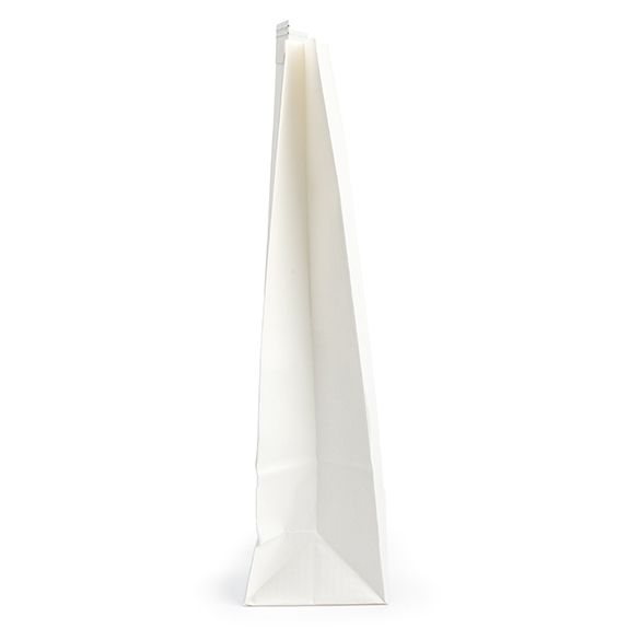Blockbottenpåsar Vit med Tin-Tie Förslutning och Fönster 15,2x7x26,7cm (100 st) [TTW3W]