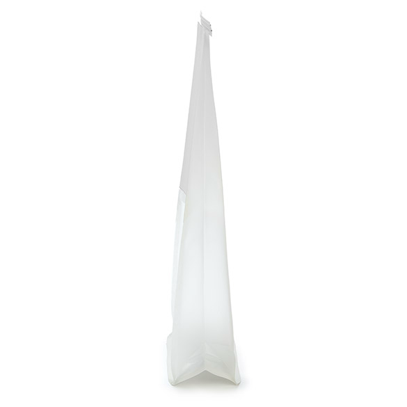 Blockbottenpåsar Vit med Tin-Tie Förslutning och Sidoveck 8,9x6,4x25,4cm (100 st) [TTGB1W]