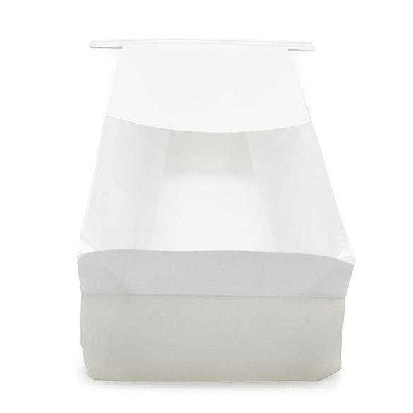 Blockbottenpåsar Vit med Tin-Tie Förslutning och Sidoveck 8,9x6,4x25,4cm (100 st) [TTGB1W]