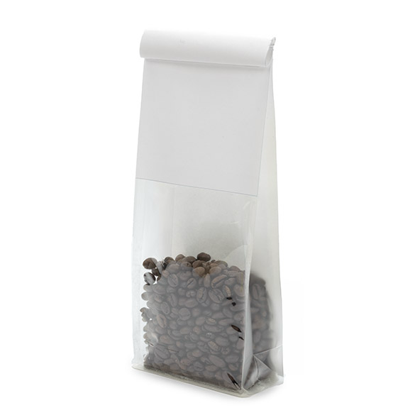 Blockbottenpåsar Vit med Tin-Tie Förslutning och Sidoveck 8,9x6,4x25,4cm (100 st) [TTGB1W]