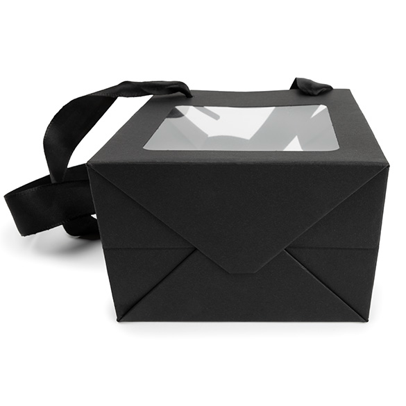 Presentpåsar Svart med Fönster 10,2x7x11,4cm (10 st) [GMBW1B]