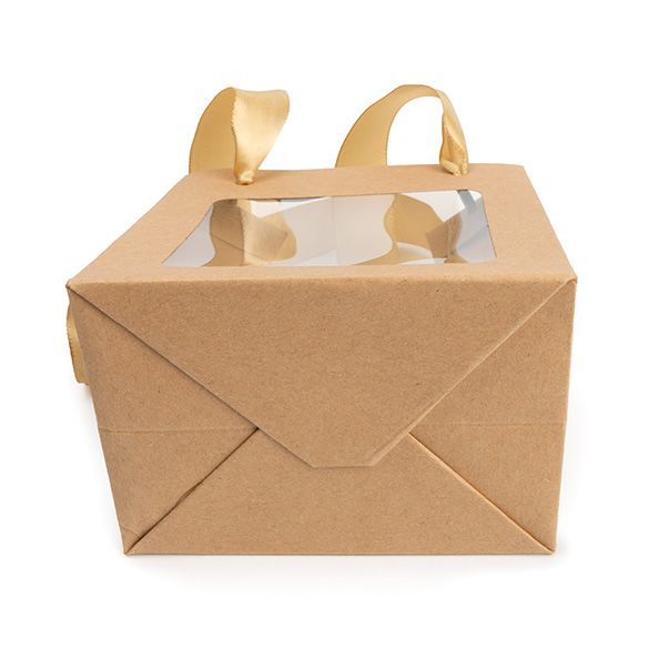 Presentpåsar Kraft med Fönster 10,2x7x11,4cm (10 st) [GMBW1K]