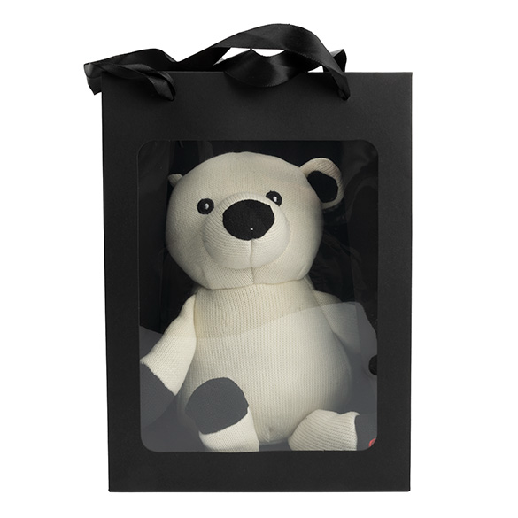 Presentpåsar Svart med Fönster 17,8x12,7x24,9cm (10 st) [GMBW2B]
