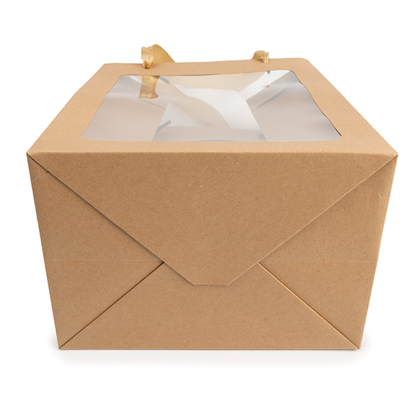 Presentpåsar Kraft med Fönster 17,8x12,7x24,9cm (10 st) [GMBW2K]