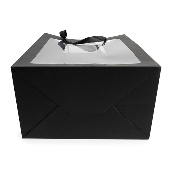 Presentpåsar Svart med Fönster 24,9x15,2x35,1cm (10 st) [GMBW3B]