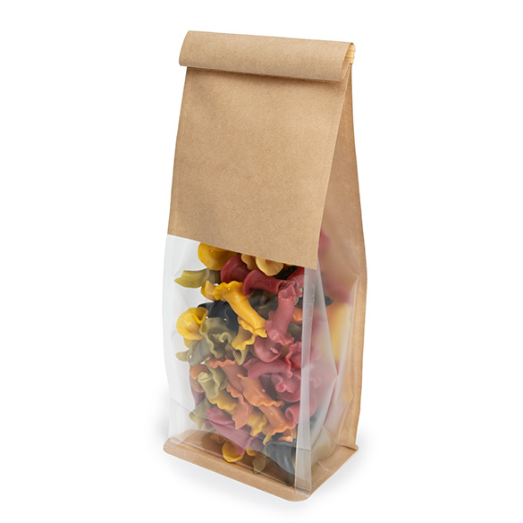 Blockbottenpåsar Kraft med Tin-Tie Förslutning och Sidoveck 8,9x6,4x25,4cm (100 st) [TTGB1K]