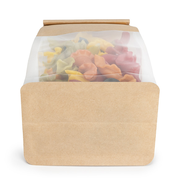 Blockbottenpåsar Kraft med Tin-Tie Förslutning och Sidoveck 8,9x6,4x25,4cm (100 st) [TTGB1K]