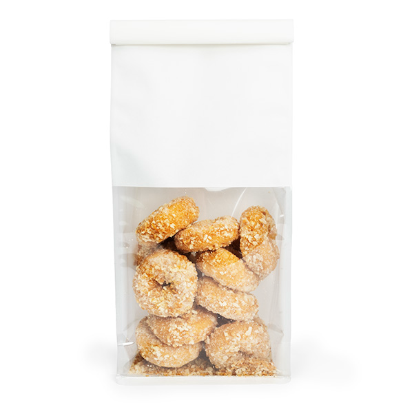 Blockbottenpåsar Vit med Tin-Tie Förslutning och Sidoveck 12,7x7,6x30,5cm (100 st) [TTGB3W]