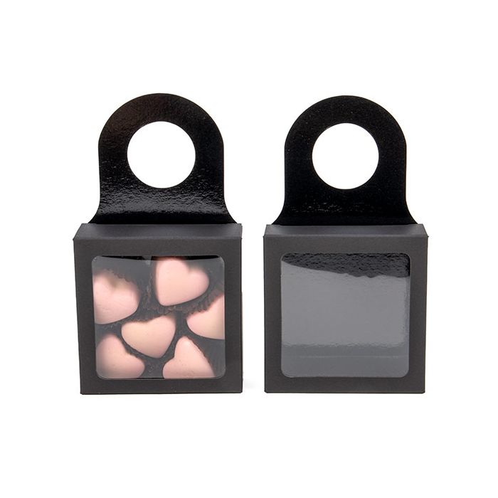 Svart kraftlåda med fönster 9 x 3 x 9 cm (25 st) [FS356B]