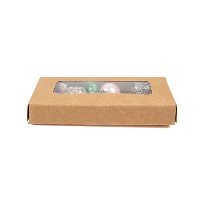 Lådor Kraft med fönster 5,4x1,3x9,2 cm (25 st) [WKRG288]