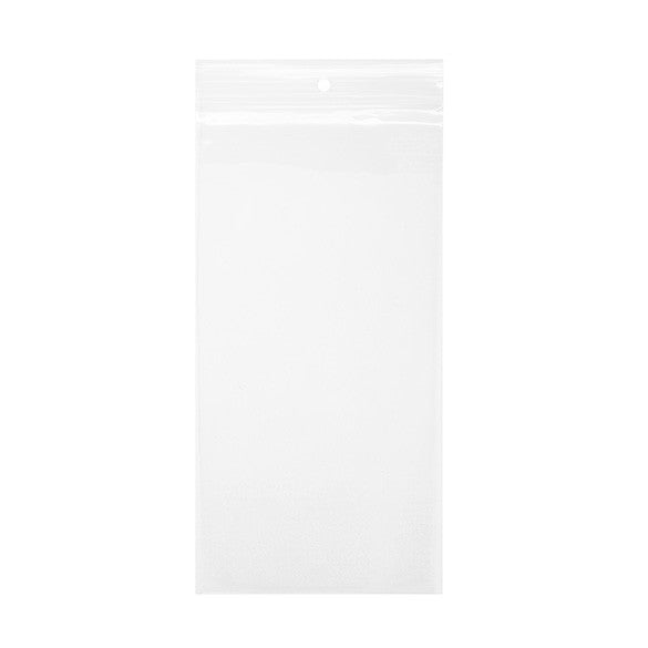 Zippåsar med häng hål 10x20,5cm Kristallklart PP 100 mikron (100 st) [Z4R48]