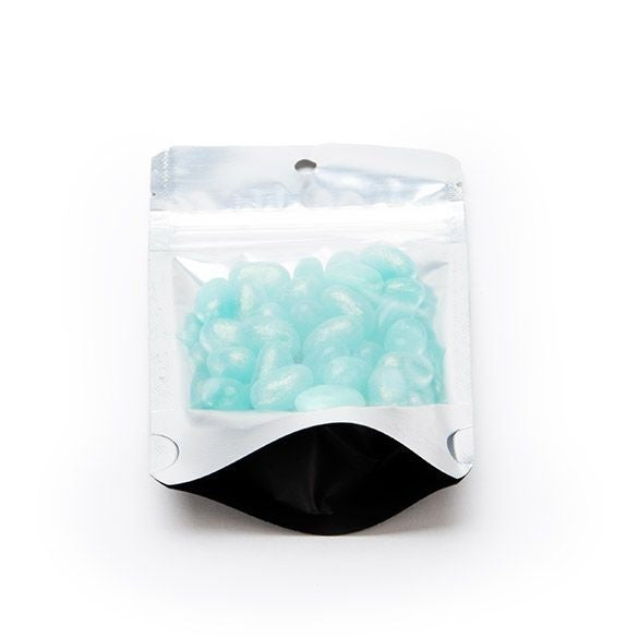 Stå upp påsar Transparent/Svart 8x5x13cm | 28 gram med upphängningshål (100 st) [ZBGB1H]